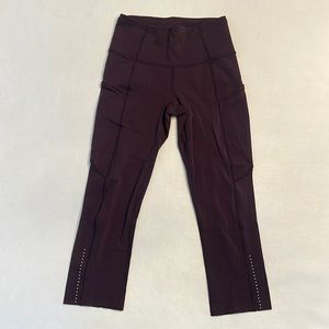 40. Lululemon Fast & Free Crop II *Nulux 18" Maroon